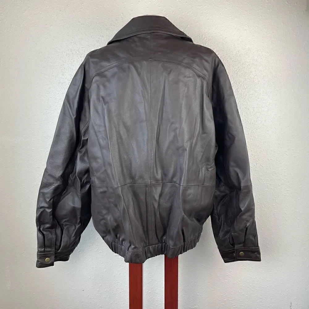 St. John’s Bay Brown Leather Jacket Size XL EUC